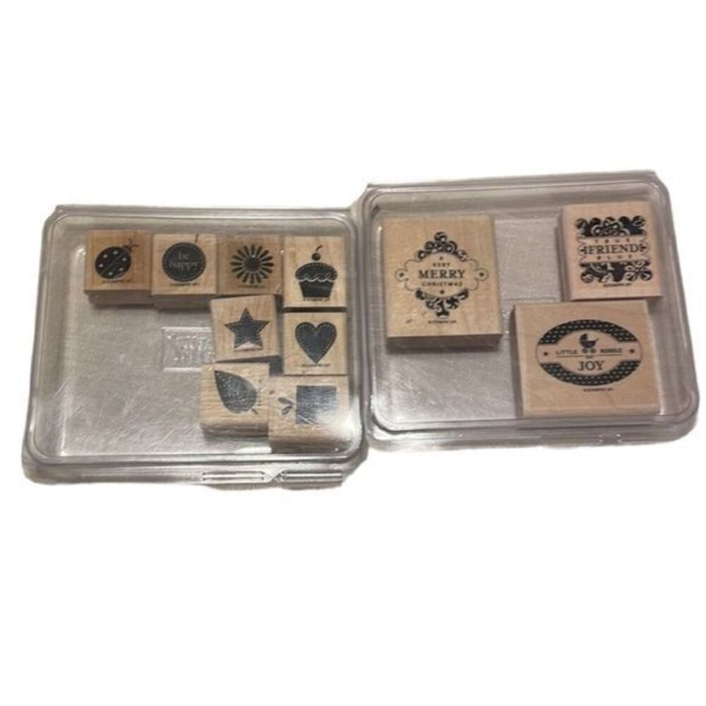 Stampin Up Darling dots and punches stamps lot of 11 rubber stamps